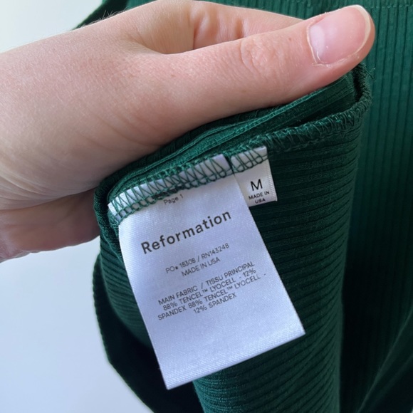 Reformation Green Ribbed Tank Top - Picture 8 of 8